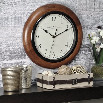 FirsTime & Co. Walnut Round Wall Clock 11",10055 - BGU2A7FL2