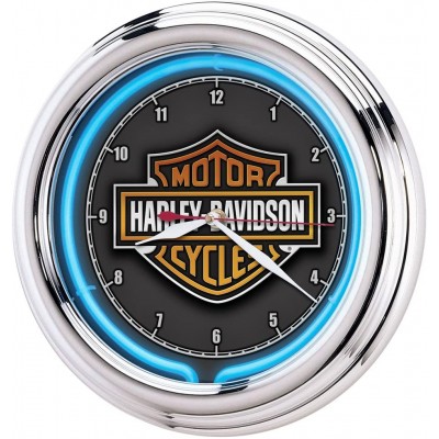 Harley-Davidson Essential Bar & Shield Neon Clock - BPO54GVAH