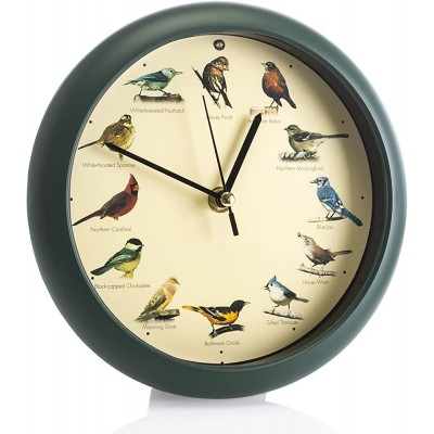 Mark Feldstein & Associates Original Singing Bird Wall Desk Clock 8 Inch - BEWZWFQZ3