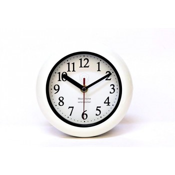 Perfect White Shell Water Resistant Clock Quartz Movement Simple Design 6.5" in Diameter ABS Glass Front Flexible Options to Hang or to Stand. Withstand Water Vapor and Moisture. - BFUXYMSU9