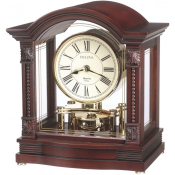 Bulova B1987 Bardwell Clock Antique Walnut - BOKLN0UXX