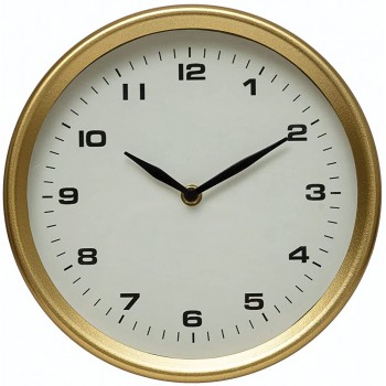Creative Co-Op Metal Table Brass Finish Mantel Clock 10" L x 2" W x 10" H White - BTKNPFZ9G