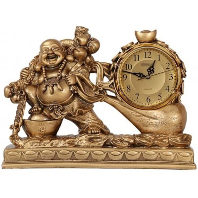 YUHUAWF Table Clock Table Clock Chinese Style Table Clock Household Brass Table Clock Living Room Bedroom Decoration Desktop Lucky Ornament Table Clock Decor Clocks Size : A - BCY072B9L