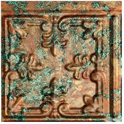 FASÄDE Traditional Style Pattern 10 Decorative Vinyl Backsplash Panel in Copper Fantasy 6X6 Inch Sample - BGDA4O0FR