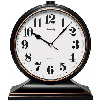 Beesealy Table Clock-Modern Table Clock Silent-Non-Ticking 10-inch dial Clear and Easy to Read Used for Living Room Bedroom Decoration - BR3B8Y2N0