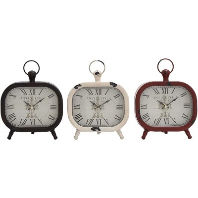 Deco 79 52526 Metal Table Clock 3 Assorted 8 by 8" - B5P8A9BUG