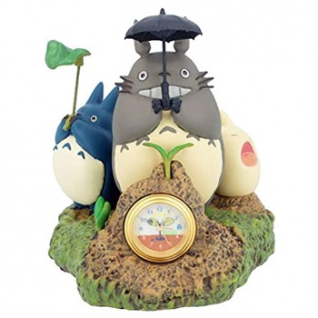 Studio Ghibli via Bluefin Benelic [Totoro Dondoko Dance] Desk Clock My Neighbor Totoro Official Studio Ghibli Merchandise Gray 4 inches - B4M6SBOK6