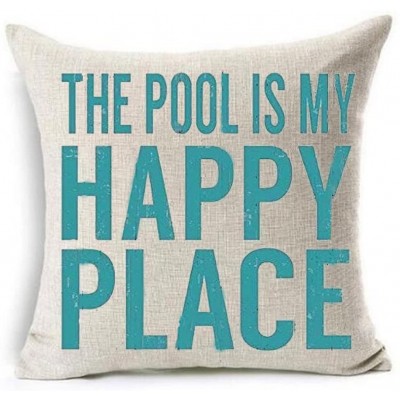 Bnitoam Summer Beach Phrases Best Gift Cotton Linen Square Decorative Throw Pillow Cover Cushion Case for Sofa Bed Couch Outdoor Pool 18 x 18 inch 1 - BOE1RCTMR
