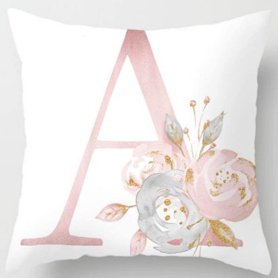 Eanpet Throw Pillow Covers Alphabet Decorative Pillow Cases ABC Letter Flowers Cushion Covers 18 x 18 Inch Square Pillow Protectors for Sofa Couch Bedroom Car Chair Home Decor A - B1NWK6HI0