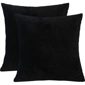 Heelee Throw Pillow Covers Decorative Pillow Covers for Sofa Bedroom Car Couch Home Office Pack of 2 12x12 Inches 30x30 cm Black - B14OR86RQ