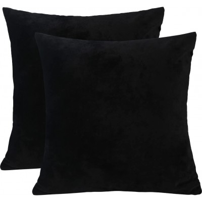 Heelee Throw Pillow Covers Decorative Pillow Covers for Sofa Bedroom Car Couch Home Office Pack of 2 12x12 Inches 30x30 cm Black - B14OR86RQ