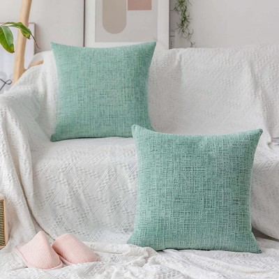 Home Brilliant Decorative Pillow Covers for Couch Chenille Throw Pillow Covers 18x18 Sofa Bench Spring Decorations 2 Packs 18 x 18 inches Teal - BQ3E644X1