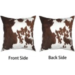 Western Cow Print Pillow Covers 2 Pcs Brown Cowhide Faux Fur Throw Pillow Cover 18x18 inch Rustic Decorative Soft Farm Animal Skin Pillow Case for Home Couch Bed Sofa Decor,Double Side Printed - BH8VIP3Y4