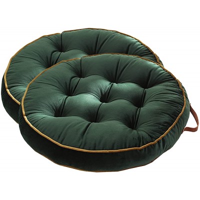 2pcs Floor Cushion Pillow Round Tufted Meditation Cushion,23 in Velvet Solid Color Seat Cushion with Handle,Tatami Floor Round Cushion,for Home Office Patio Dining Chairs,Green - BF37YSNXB