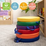 ECR4Kids SoftZone Round Handles Classroom Flexible Seating for Toddlers and Kids 6-Piece-Assorted Floor Cushion 6 Count Pack of 1 - BLBHNQ72H