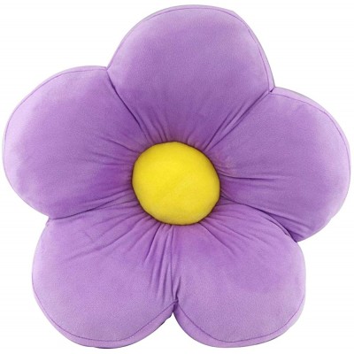 Flower Shaped Floor Pillow Flower Plush Seating Cushion Oversized Throw Cushion for Reading Bed Room Watching TV Purple Small 20 inches - B696TYOBM