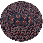 flyingasedgle Indian Large Round Pillow Cover Decorative Mandala Pillow Sham Indian Bohemian Ottoman Poufs Pom Pom Pillow Cases Outdoor Cushion Cover Navy Blue 32 inches Round - BA2U0XP7W