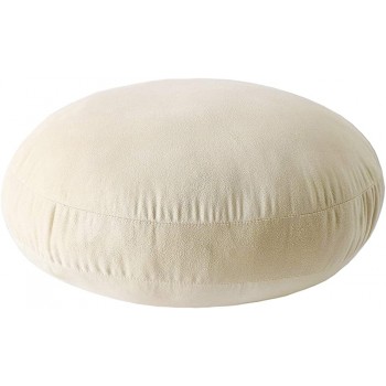 Hodeco Beige Round Throw Pillows 18x18 Inches Super Soft Floor Pillow Feather-Like Polyester Filling Fluffy Cushion Decorative for Couch Chair Bed Living Room Office 45x45cm Diameter 1 Piece - BHHB58UWJ