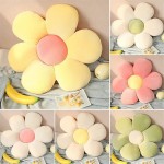 LEHU Flower Floor Pillow Seating Cushion Cute Room Decor for Girls Teens Tweens Flower Pillow for Reading and Lounging Comfy Floor Pillow. White+Yellow,40cm 15'' - BICF4F1HR