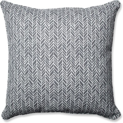 Pillow Perfect 609966 Outdoor Indoor Herringbone Slate Floor Pillow 25" x 25" Gray 2 Pack - BQVSD6GVT
