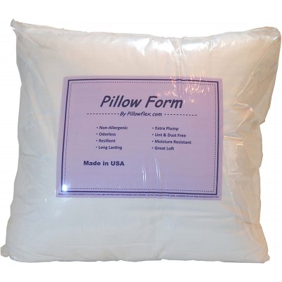 10x10 Inch Pillowflex Cluster Fiber Pillow Form Insert Made in USA Square - BRH6W0KV9