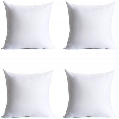 Calibrate Timing 18 x 18 inches Pillow Inserts Set of 4 Hypoallergenic Brushed Microfiber Liner Down Alternative Filled Square Cushion Throw Pillow - B2VKOJ929