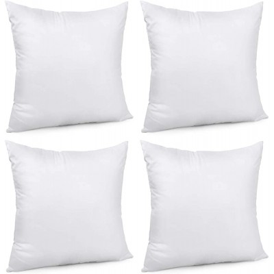 EVERMARKET Square Sham Stuffer Hypo-Allergenic Poly Throw Pillow Form Insert White 18" L x 18" W 4 Pack - BCXZUF39J