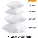 MEETBILY 20x20 Inch Pillow Inserts Set of 2 White Throw Pillow Inserts with 100% Cotton Cover Square Interior Sofa Pillow Inserts Decorative Pillow Insert White Couch Pillow - BWR69OZST