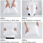 MEETBILY 20x20 Inch Pillow Inserts Set of 2 White Throw Pillow Inserts with 100% Cotton Cover Square Interior Sofa Pillow Inserts Decorative Pillow Insert White Couch Pillow - BWR69OZST