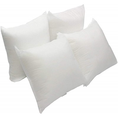 Mybecca 4 Pack Premium Hypoallergenic Stuffer Pillow Insert Sham Square Form Polyester Standard White 18" x 18" - BUJCOGWCU