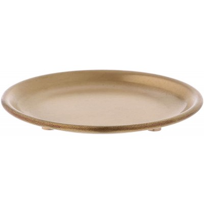 Holyart Candle Holder Plate in satinised Gold-Plated Brass diam. 9 cm - BOX6FB8N1