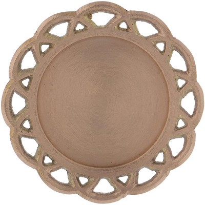 Holyart Candle Holder Plate with Carved Edge in satinised Gold-Plated Brass - BQCI8AVGI
