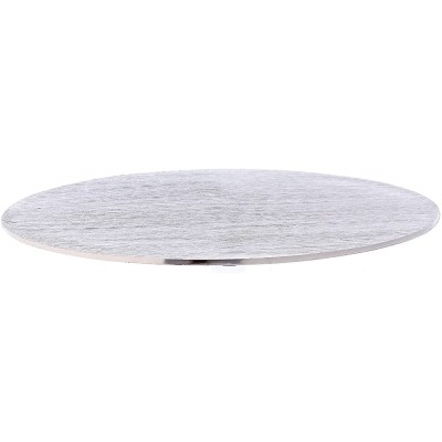 Holyart Oval Candleholder Plate in Silver-Plated Aluminium 17x12 cm - B3J3UEWNP