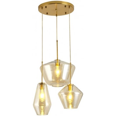 JQIONG Nordic Minimalist Living Room Bedroom Chandeliers Modern Amber Glass Clothing Store Pendent Lamp Study Porch Chandelier Kitchen Dining Room Three Head Combination Glass Pendant Light - BG9PFXPJ6