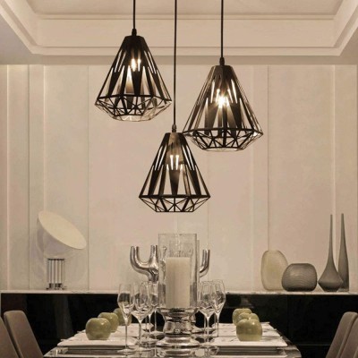 YXLMAONY Foyer Chandelier Creative Diamond Shape Dining Table Small Chandeliers Minimalist Art Dining Room Light with Retro Personality Bar Lamp Single Head Restaurant Hanging Lamp Hanging Lighting - BZCN4DTG1