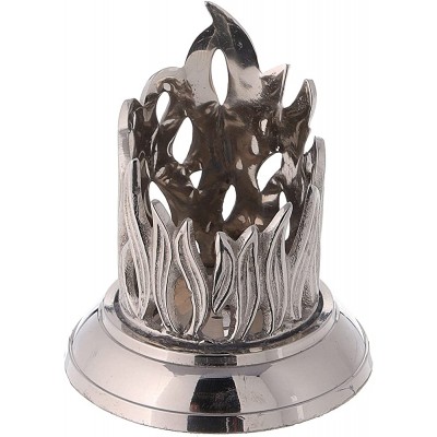 Holyart Candleholder with Engraved Flame in Nickel-Plated Brass 3.5 cm - BUF5TJAHA