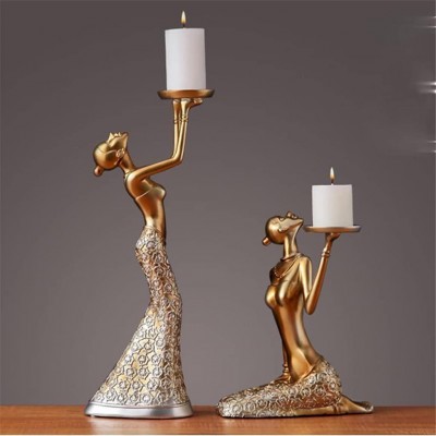 WYBFZTT-188 Romantic Golden Candlestick Table Retro Light Household Candlelight Dinner Candlestick Decoration Candle Holder Color : A Size : One Size - B1KPPNB3U