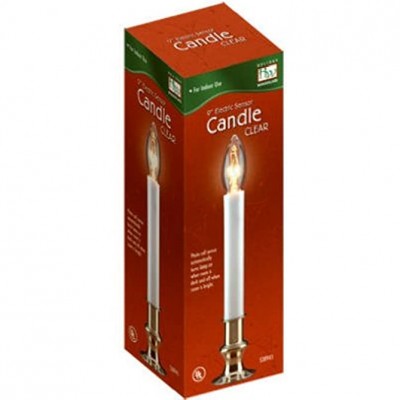 7 Holiday Wonderland 1528-88 9" Clear Brass Plated Electric Sensor Dawn to Dusk Window Candles7 - BCFQX6RBT