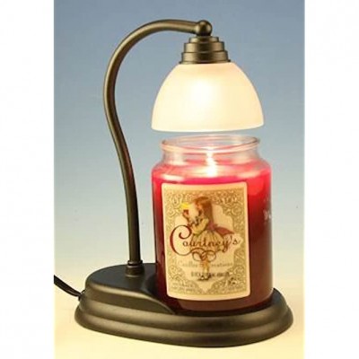 Aurora Black Candle Lamp Warmer and Courtneys 26 oz Candle Cranberry Wine - B3D3RO320
