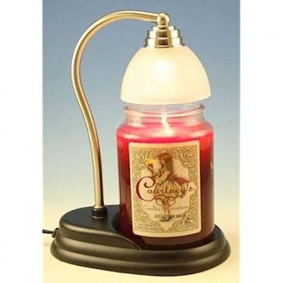 Aurora Pewter Candle Warmer and Courtneys 26 oz Candle Cinnamon Apple - B9JMN06T5