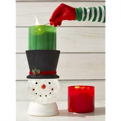 Bath & Body Works Candle Holder Compatible and White Barn 3-Wick Candles 2021 Winter & Christmas Select Your Favorite! Candle NOT Included Water Globe Snnowman Pedestal - BJLTNL6N4