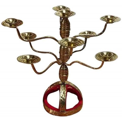 Brass Candle Holder Candelabra Shemadan Candles Handmade Egyptian Belly Dance 9 Candle - BFGX9D9XN