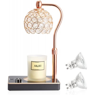 Candle Warmer Lamp Crystal Lampshade Lamp Style Candle Melter Adjustable Height and Brightness Electric Dimmable Melter Wax Melting Lamp for Home Scented - B05LKW5E5