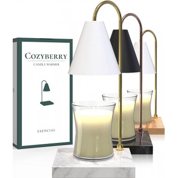 CozyBerry Candle Warmer Lamp Compatible with Yankee Candle Large Jar Candle Candle Lamp Dimmable Lamp Style Candle Melter for Scented Candle Wax Melt Small & Large Size Jar Candles Marble White - BSCOGY7RT