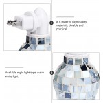 Lurrose Pluggable Fragrance Warmer Wall Light: Glass Candle Warmer Blue Mosaic Glass Plug in Fragrance Wax Melt Warmers Mosaic Candle Warmer Scented Candle Warming Light - BC1SRF0JQ
