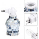 Lurrose Pluggable Fragrance Warmer Wall Light: Glass Candle Warmer Blue Mosaic Glass Plug in Fragrance Wax Melt Warmers Mosaic Candle Warmer Scented Candle Warming Light - BC1SRF0JQ