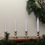 Northlight Set of 4 White and Gold LED C5 Flickering Window Christmas Candle Lamp with Timer 8.5 - BMY8X8QNL