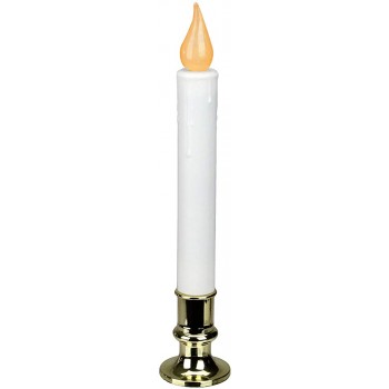 Northlight White LED Flickering Christmas Candle Lamp with Brass Base 9 inch - BH0CUNZAR
