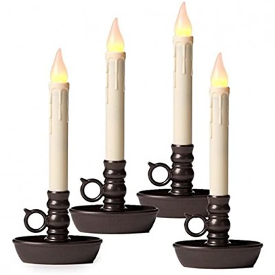 Set of 4 Cordless Battery Candles with Timer in Bronze - B9M3UDQ6K