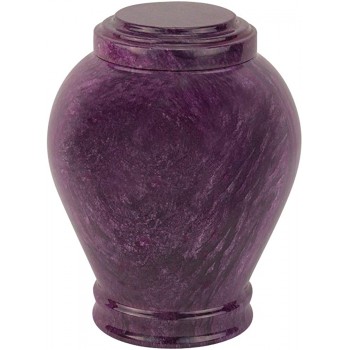 Purple Marble Cremation Urn by Silverlight Urns Natural Stone Urn for Ashes Adult Size 10.5 Inches Tall - BRBXOHS41